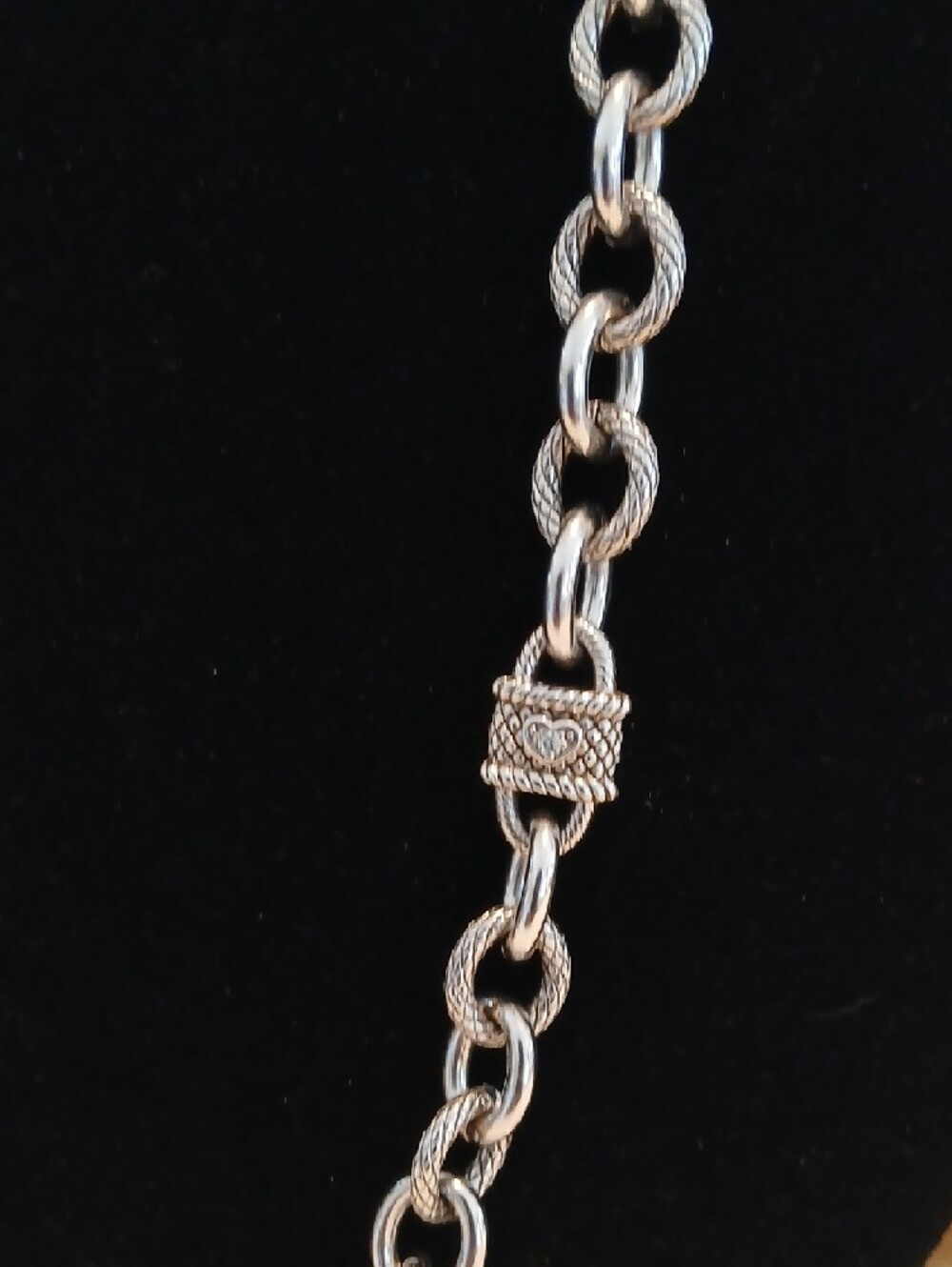 Judith Ripka Sterling Silver Diamonique Hearts Stations Fancy Chain Necklace 20" - Picture 4 of 8